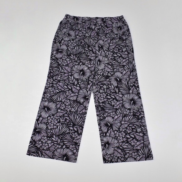 Worthington Purple Floral Wide Leg Pants - Picture 3 of 5